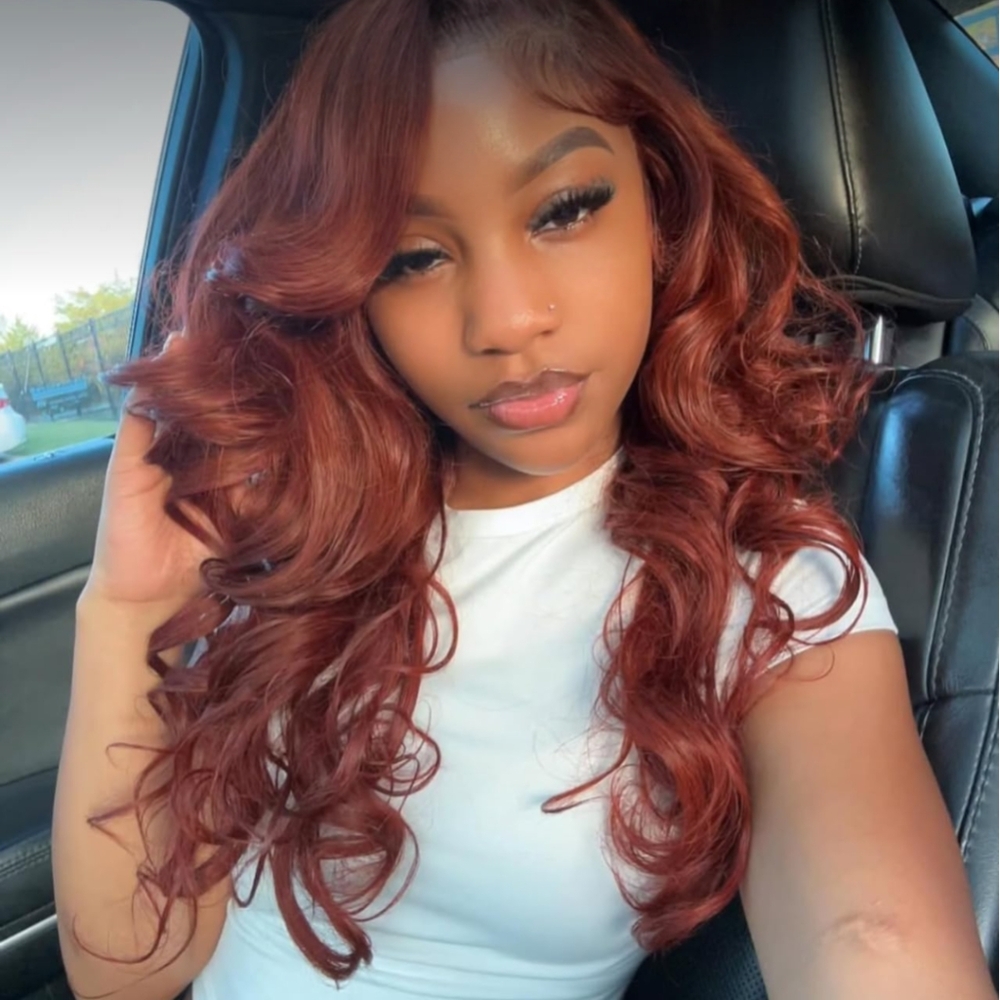 Reddish Brown Lace Front Wigs 28 Inch Pre-Plucked 200% Density Body Wave HD Lace